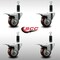 Service Caster 3'' SS Maroon Poly Swivel 1-1/8'' Expanding Stem Caster Set Total Lock Brake, 4PK SCC-SSEXTTL20S314-PPUB-MRN-118-4 - alternate 3